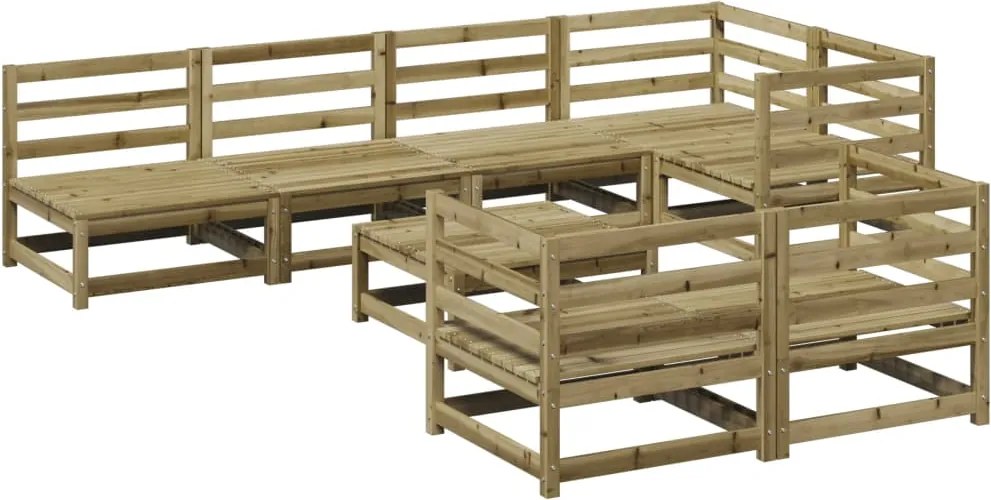 vidaXL Set canapea de grădină, 8 piese, lemn de pin tratat