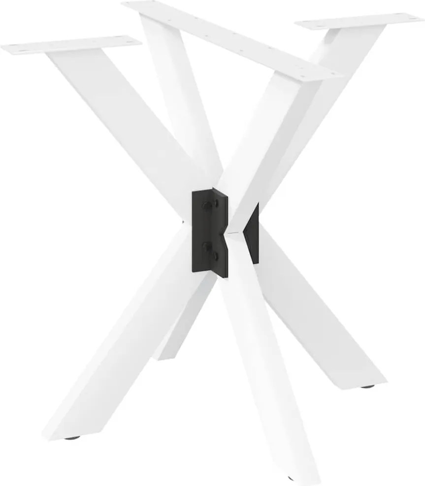 vidaXL Picior masă de sufragerie, formă de păianjen, alb, 85x85x(72-73) cm, oțel