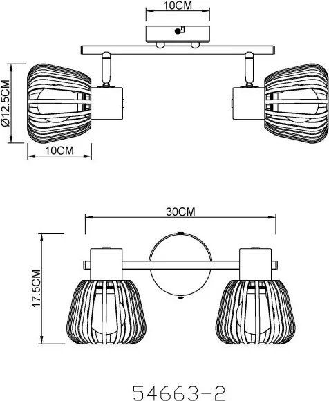 Plafoniera de tavan din metal OLIN 2L