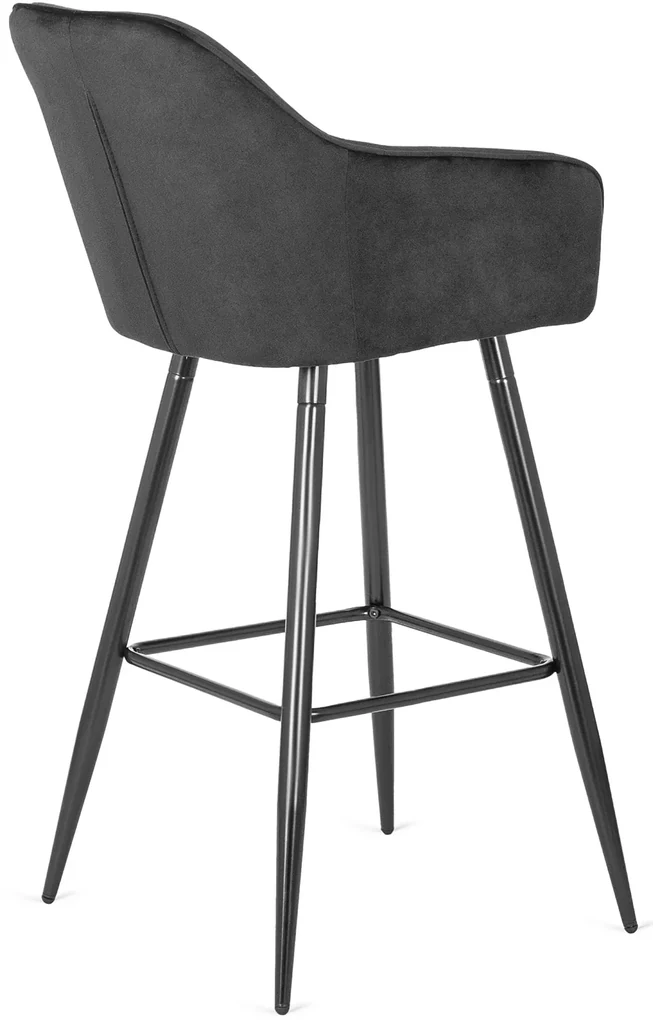 JAKS Scaun de bar Salem velvet negru