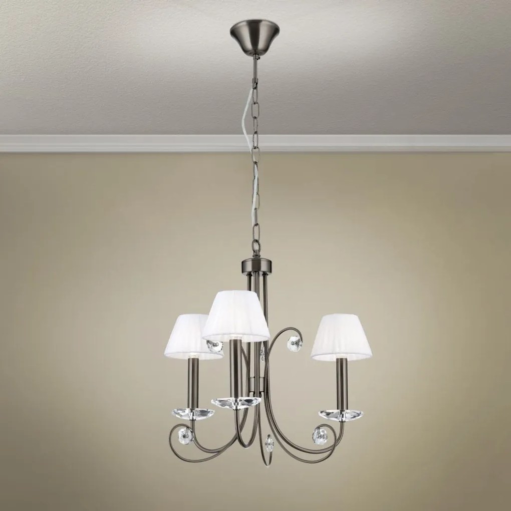 Candelabru stil clasic cu cristal K9 ARIANE 3L nickel inchis
