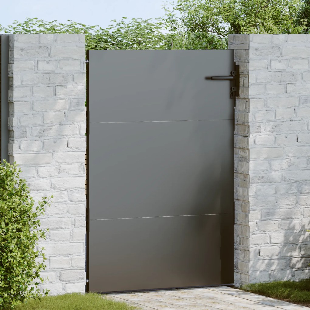 vidaXL Poartă de grădină Negru 105 x 125 cm Oțel vopsit în pulbere