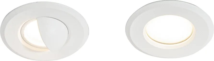 Set de 5 spoturi încastrate moderne albe, inclusiv LED IP67 - Linsey