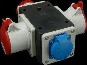 Cutie conexiune industriala 1 stecher 5 X 16A + 2 prize 5 X 16A + 1 priza schuko SEZ 34-954