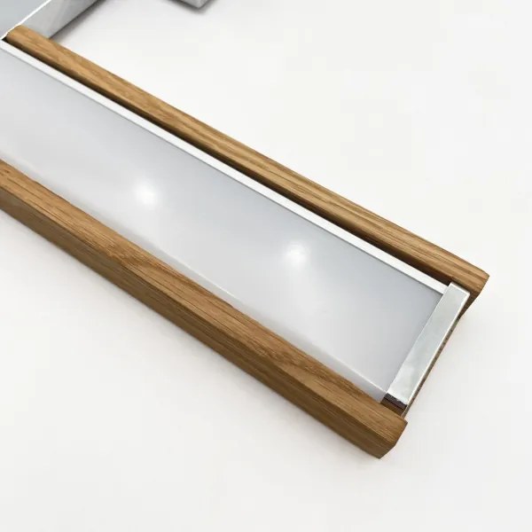 Brilagi-LED Iluminare pentru oglindă de baie 3 în 1 WOODY MIRROR LED/8W/230V 40 cm IP44 crom/stejar