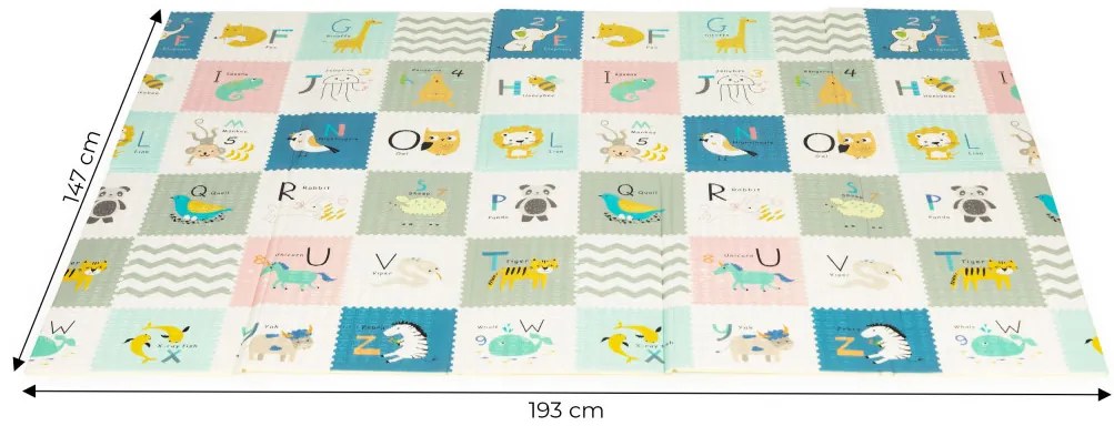 Covoraș de joacă educațional cu pungă pliabilă cu două fețe