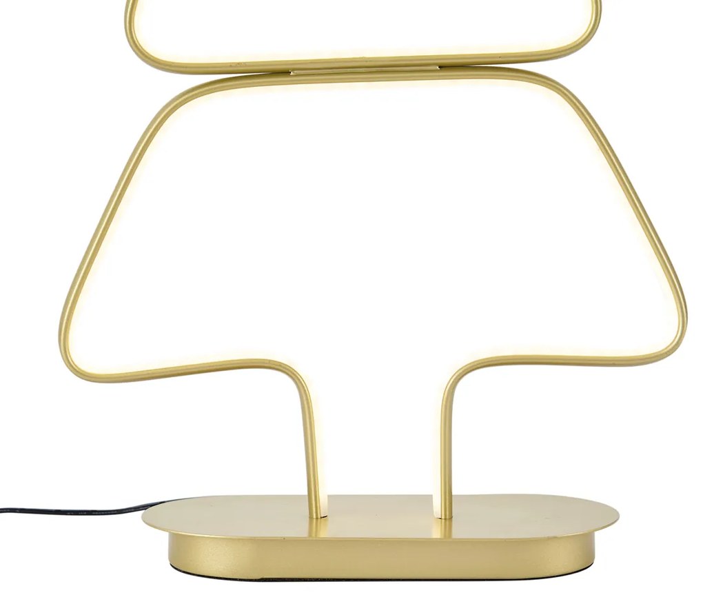 Lampă de masă de Crăciun, aurie, tip brad, cu LED inclus - Arbre