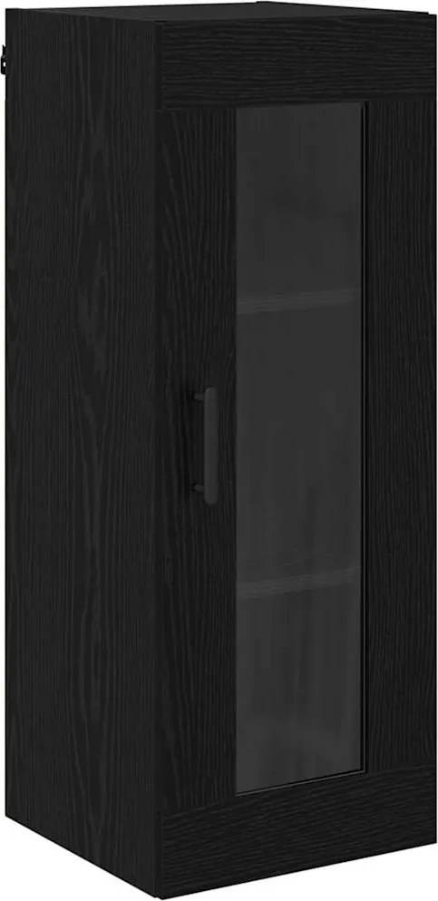 vidaXL Dulap montat pe perete Stejar Negru 34,5 x 34 x 90 cm