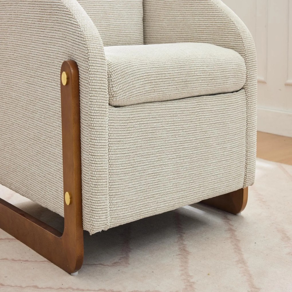 Scaun modern de accent pentru living, Bej | Aosom Romania