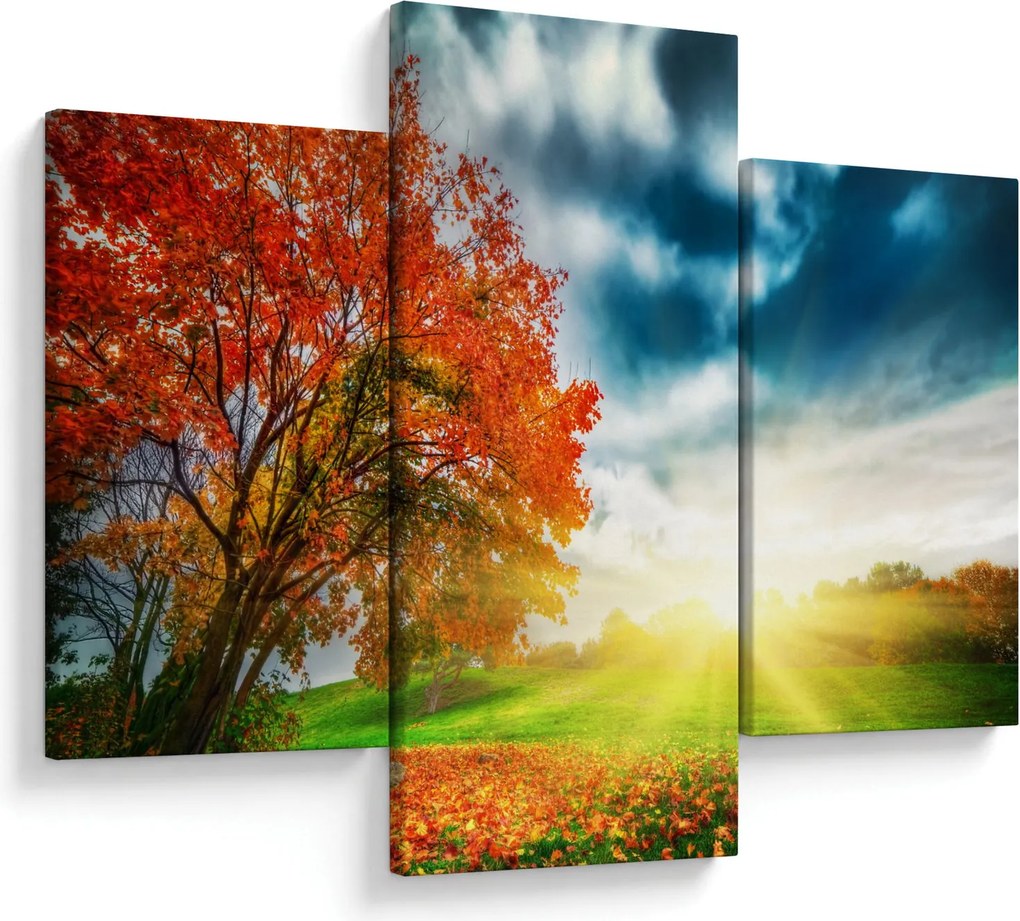 Tablou peisaj cu scufundat în razele solare (90x60 cm)