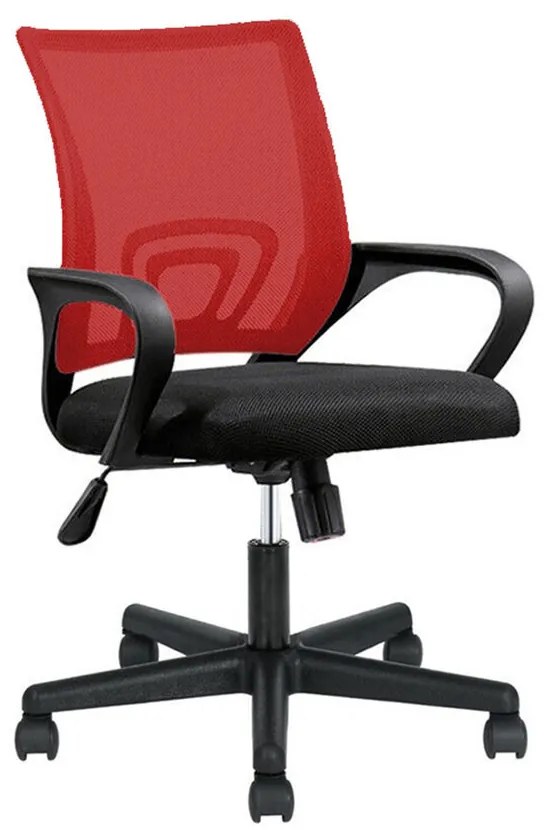Scaun de birou rotativ cu cotiere-rosu