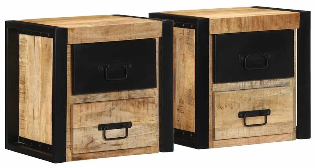 vidaXL Noptiere 2 buc 40x35x40 cm lemn masiv de mango