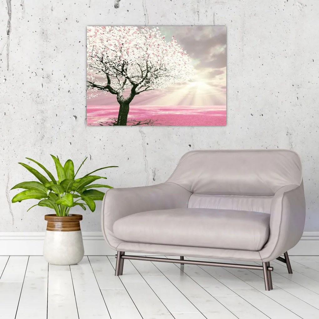 Tabloul copacului roz (70x50 cm)
