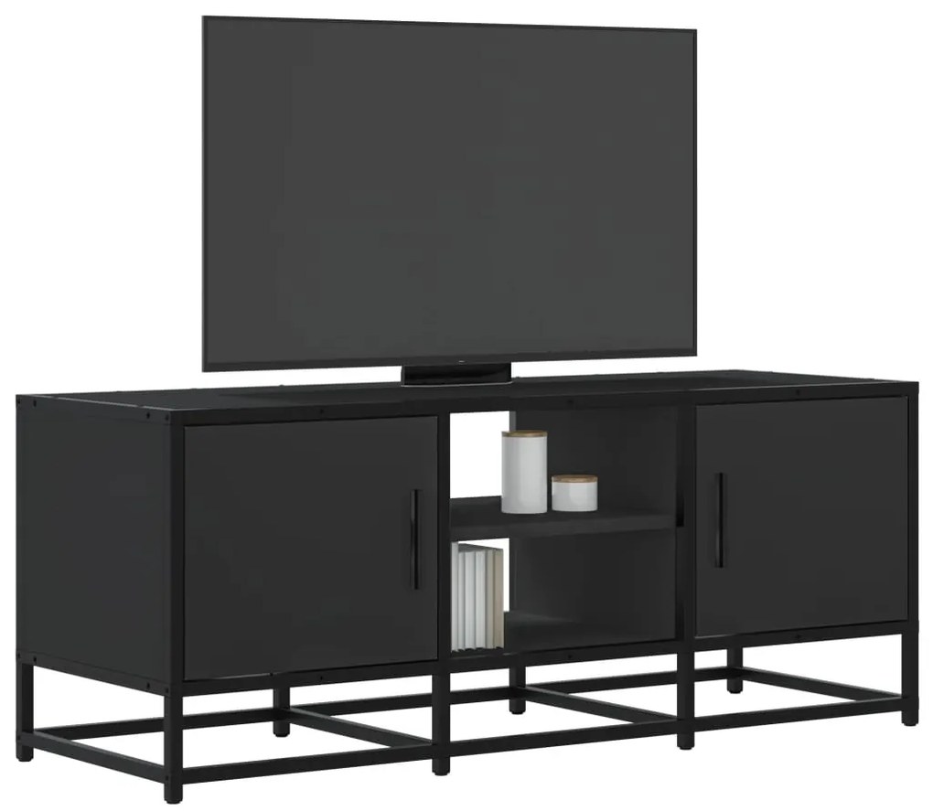 vidaXL Dulap TV, negru, 100x35x41 cm, lemn prelucrat și metal
