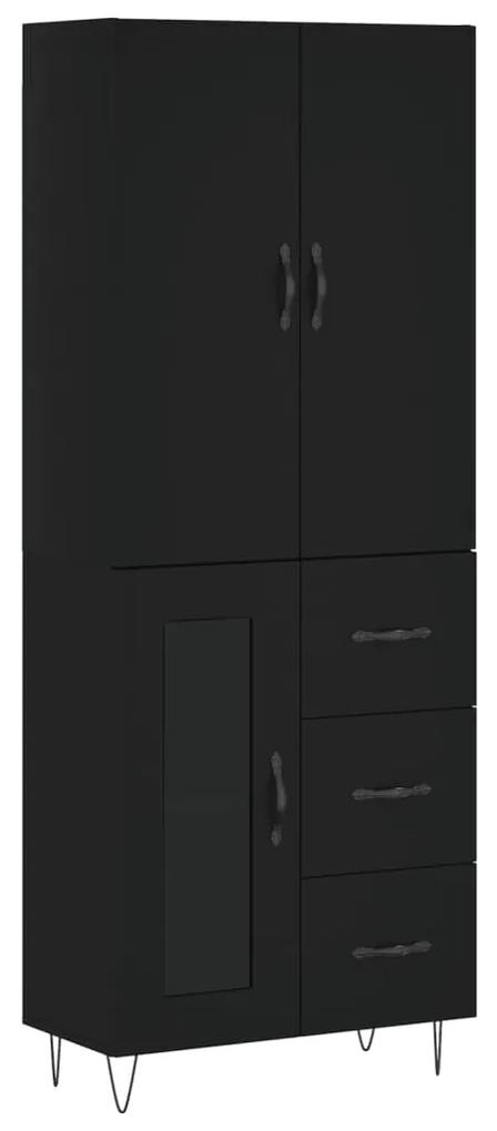 3198098 vidaXL Dulap înalt, negru, 69,5x34x180 cm, lemn compozit