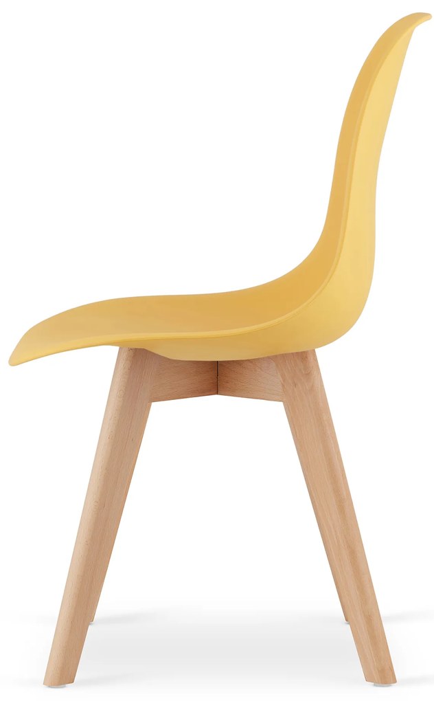 Scaun KITO de culoare mustar cu picioare din lemn de fag