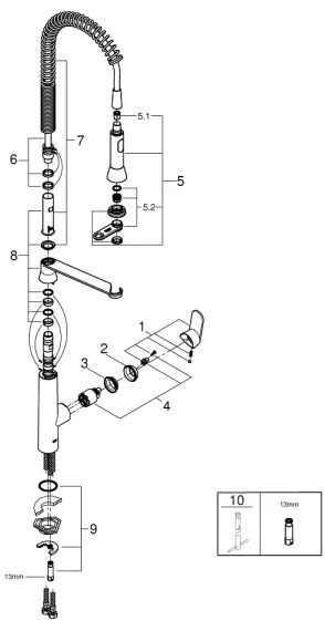 GROHE 32950000 - Baterie pentru chiuvetă K7 crom lucios