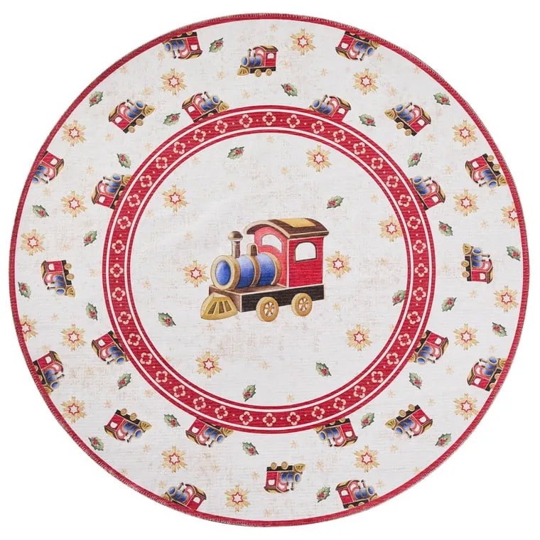 Covor roșu rotund ø 160 cm cu model de Crăciun Toy's Delight Train – Villeroy&amp;Boch