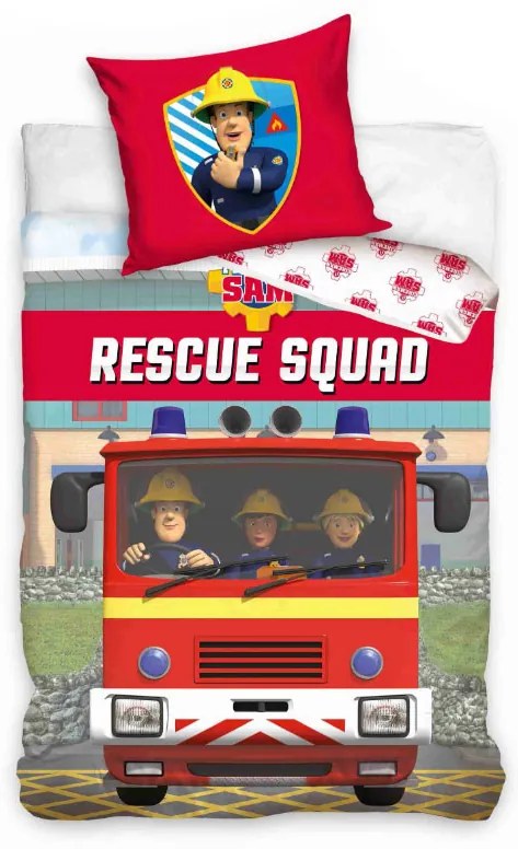 Pompierul Sam Rescue Squad set de lenjerie de pat 140×200cm, 70x90 cm