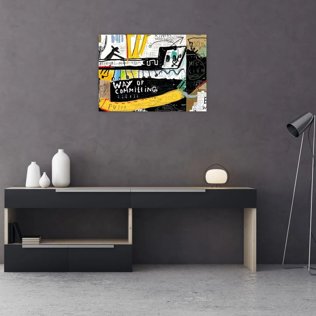 Tablou pe sticlă - Graffiti (70x50 cm)
