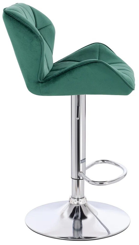 HR111W Scaun Verde Velur Bază Cromata