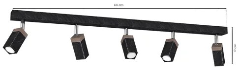 Spot SOLO 5xGU10/MR11/40W/230V negru