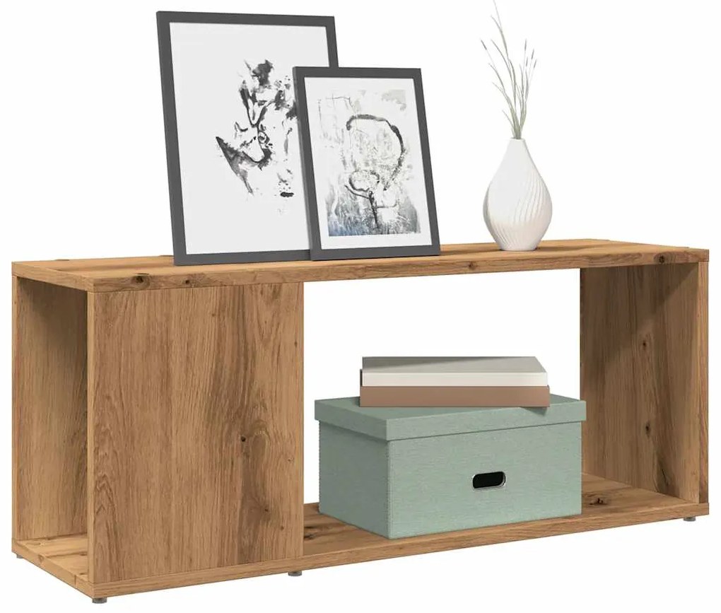 vidaXL Comodă TV, stejar artizanal,80x24x32cm, lemn prelucrat