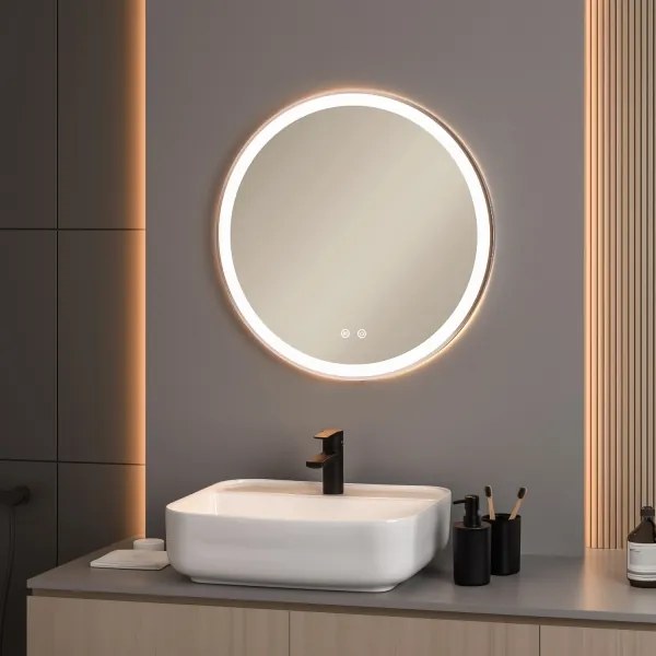 Brilagi-LED Oglindă anti-aburire dimabilă cu iluminare LED ALU PRO LED/18W/230V pr.60 cm IP44, crom mat