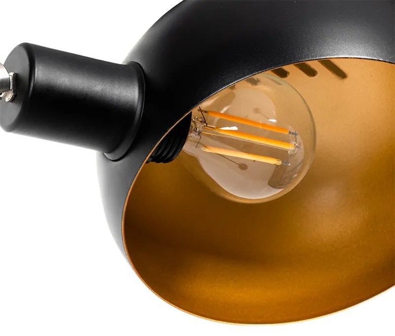 Lampa de podea de design neagra cu aur cu 5 lumini - Sixties Marmo