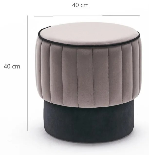 Taburet Rose Pouf Gri