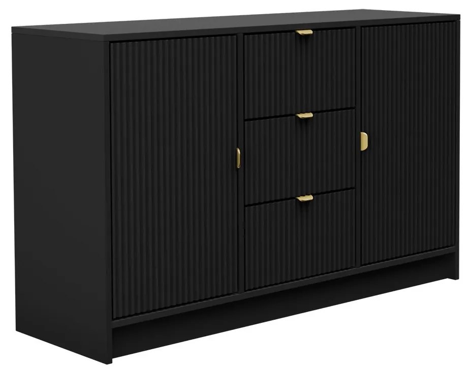 Comodă Rozoma 2D3SZ (Negru molet + auriu) . 1103672