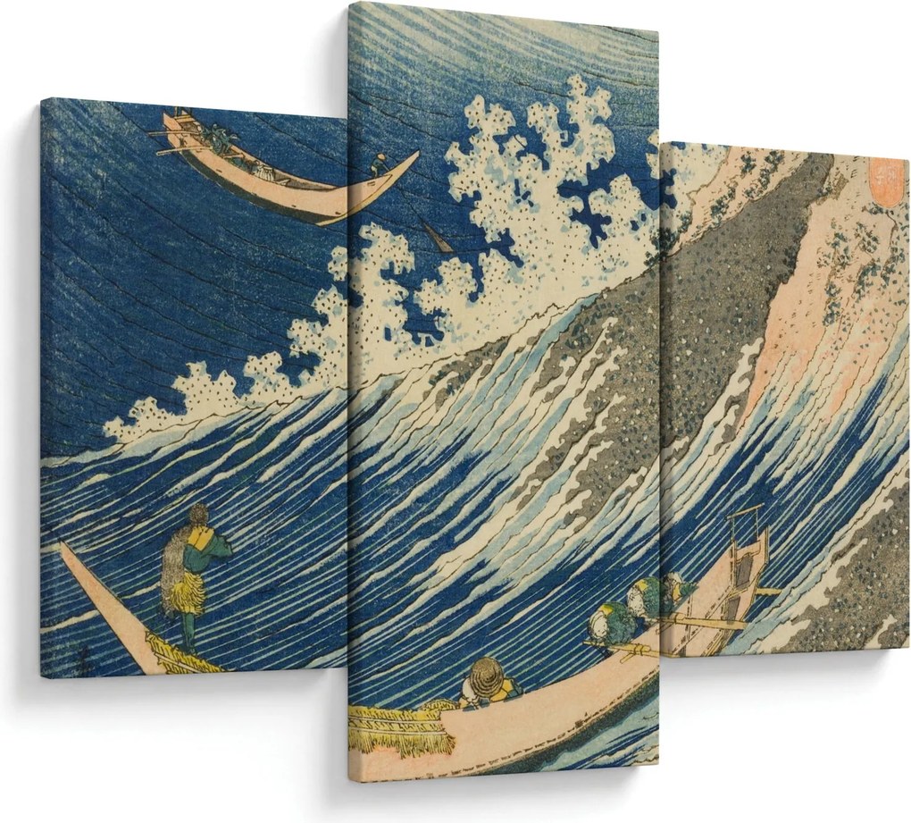 Tablou - Katsushika Hokusai, Fishing Boats at Choshi in Shimosa (Soshu Choshi) , reproducere (90x60 cm)