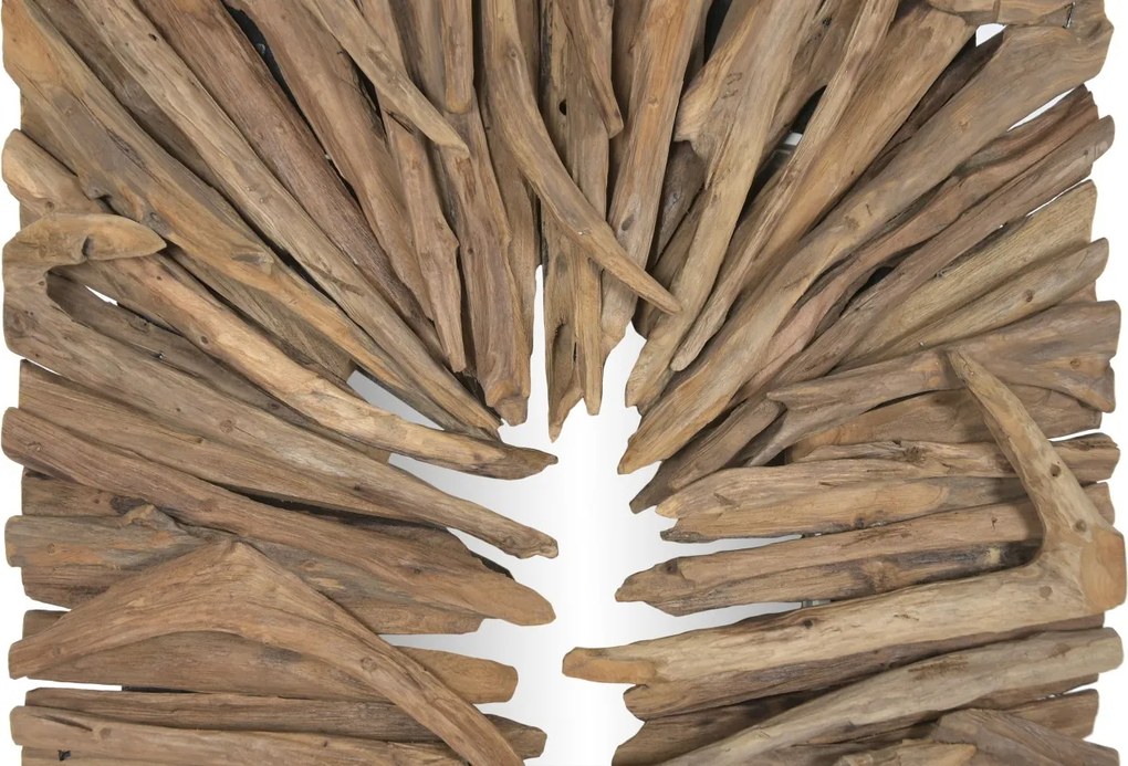 Aplică de perete din lemn de tec lucrat manual, natur, 130 x 50 x 10 cm, „Doullens”