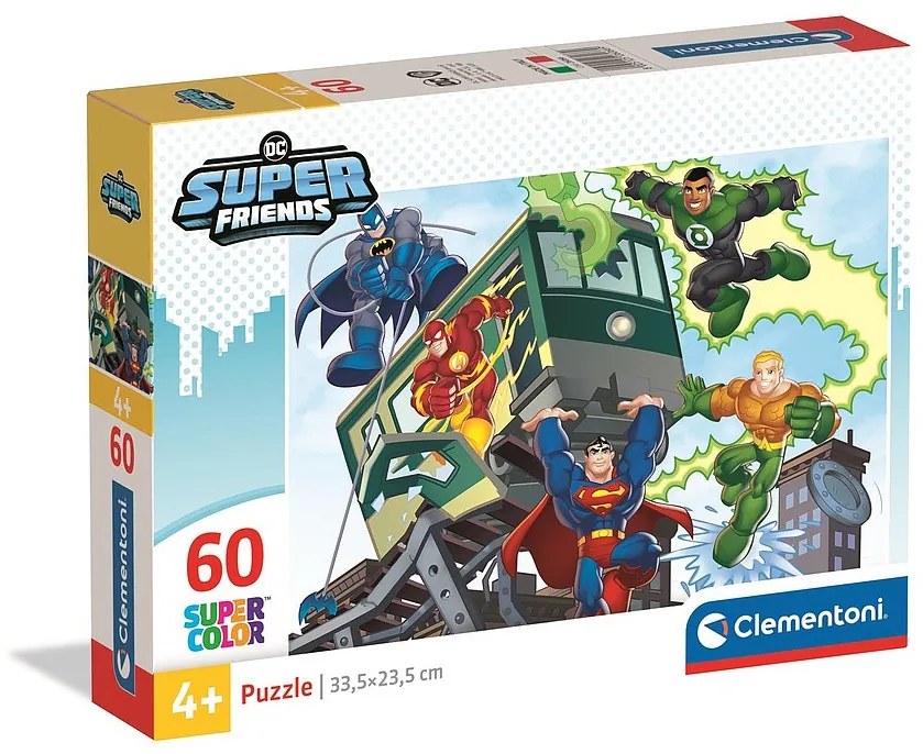 Liga Dreptății Teamwork Puzzle DC Super Hero de 60 de piese Clementoni