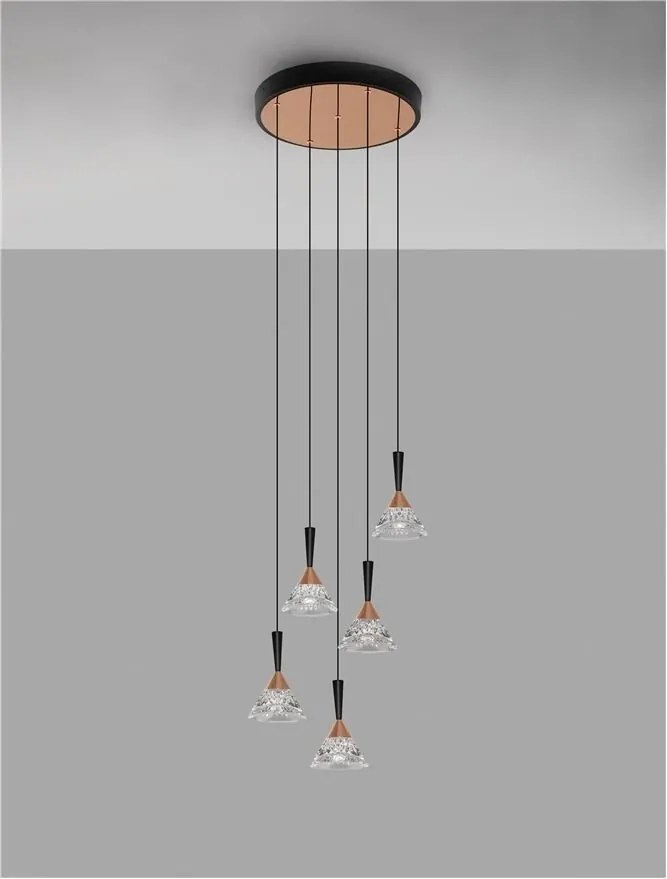 Lustra cu 5 pendule LED design modern PALUZ