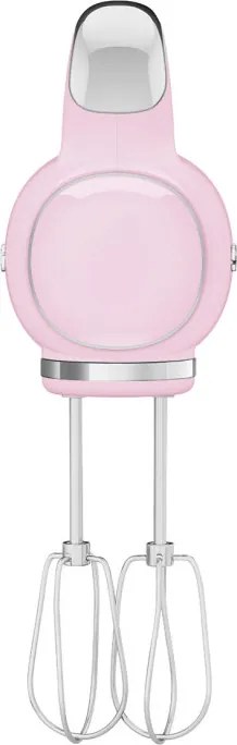 Mixer manual SMEG 50's Style HMF01PKEU, 250 W, 9 viteze, Functie Turbo, Afisaj LED, Timer, Accesorii, Roz