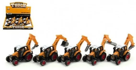 Tractor cu excavator constructie metal/plastic 15cm