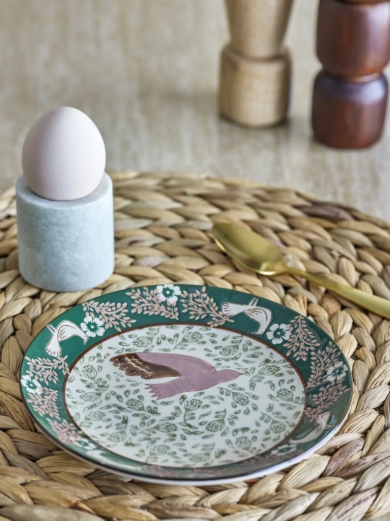 Farfurie din ceramică cu păsări și motive florale pictate manual, 16×2 cm, „Hezha"