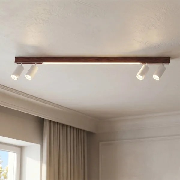 Brilagi - Spot LED SELE 4xGU10/30W/230V + LED/25W alb/decor stejar
