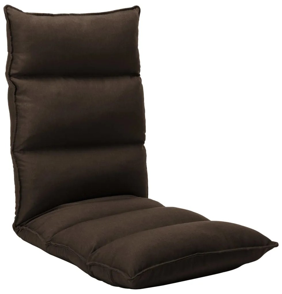 Scaun de podea pliabil, maro, material textil