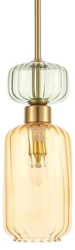 Lustră pe cablu MOLLY 1xE14/40W/230V d. 12 cm auriu/portocaliu/verde