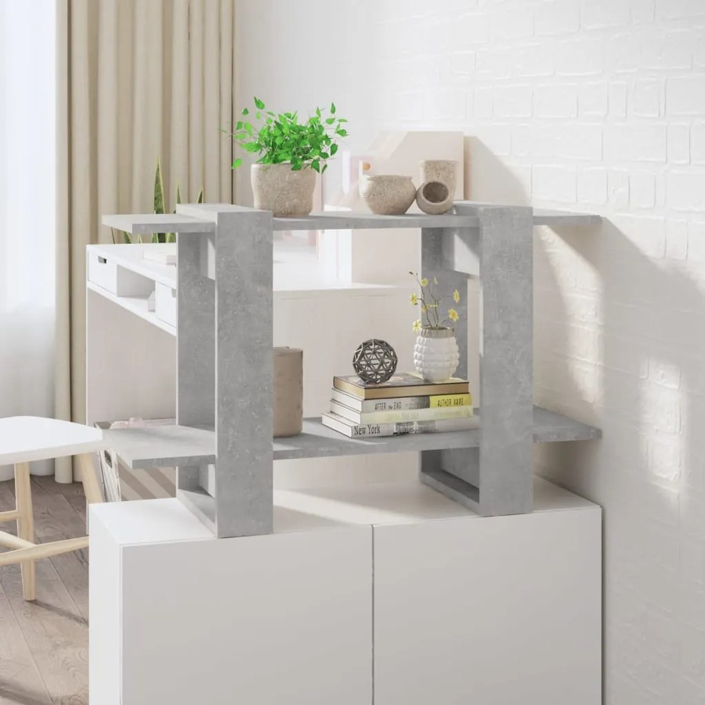 vidaXL Bibliotecă/Separator cameră, gri beton, 80x30x51 cm