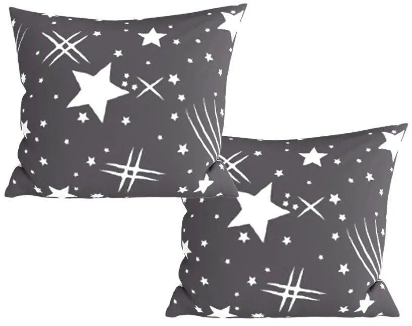 Set 2 huse decorative pentru perna din microfibra CERUL DE NOAPTE 45x45 cm, gri