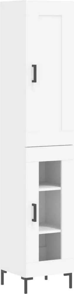 vidaXL Dulap înalt, alb, 34,5x34x180 cm, lemn prelucrat