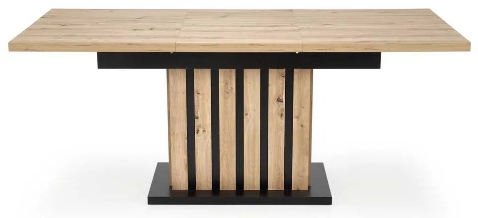 Masă de bucătărie Lamello 160 cm, stejar artisan / negru
