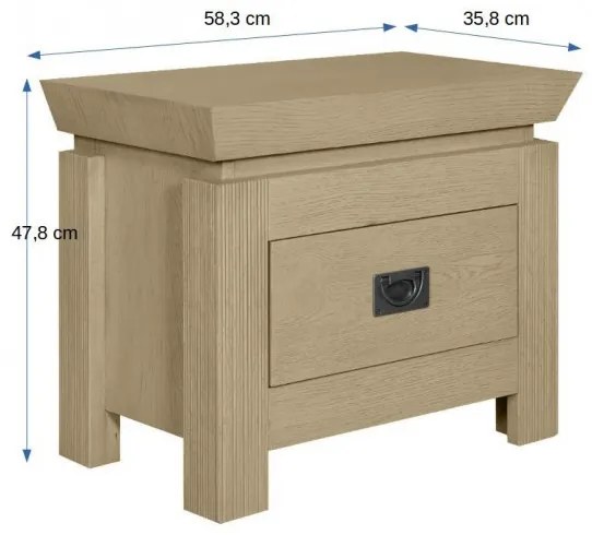 Noptiera Cu 1 Sertar Casablanca Crem Dune, 58.3 Cm