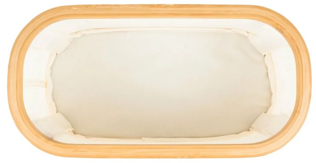 Cutie de depozitare G21 30 x 15 x 15 cm, dinbambus cu capac, bejz