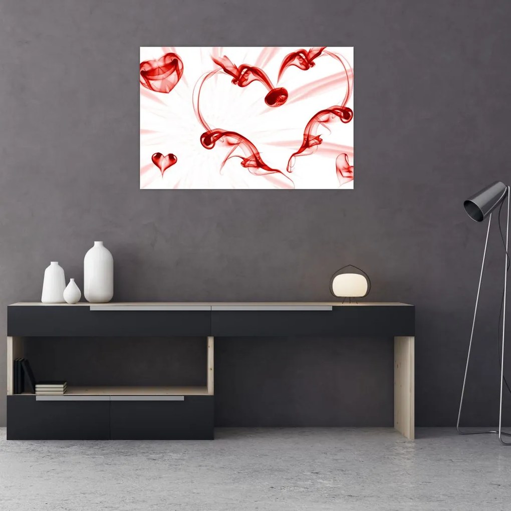 Tablou cu inima din fum (90x60 cm)