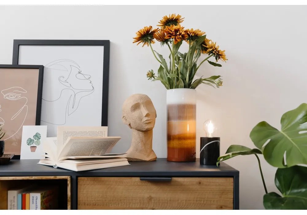 Statuetă decorativă PT LIVING Face Art, înălțime 28,4 cm, maro nisipiu