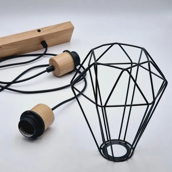 Lustră pe cablu Brilagi WOODY BASKET 2xE27/60W/230V stejar